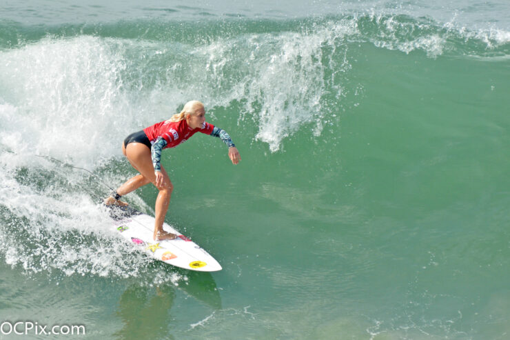 Tatiana Weston-Webb surfing on a wave